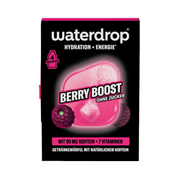 751300 waterdrop Microdrink Hydration plus Energie Berry Boost, Getraenkewuerfel mit natuerlichem Koffein und Vitaminen, ohne Zucker, 8.4g